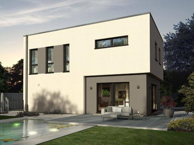 Bauhaus auf Grundstück mit Fernblick