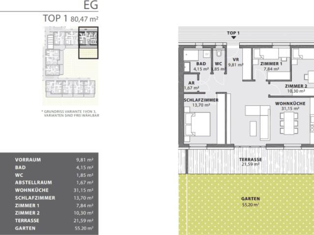 BAUSTART Exklusive Eigentumswohnung 80m² mit großer Terrasse und Eigengarten in Fürstenfeld! Provisionsfrei!