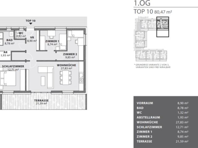 BAUSTART Exklusive Eigentumswohnung 80m² mit großer Terrasse und Lift in Fürstenfeld! Provisionsfrei!
