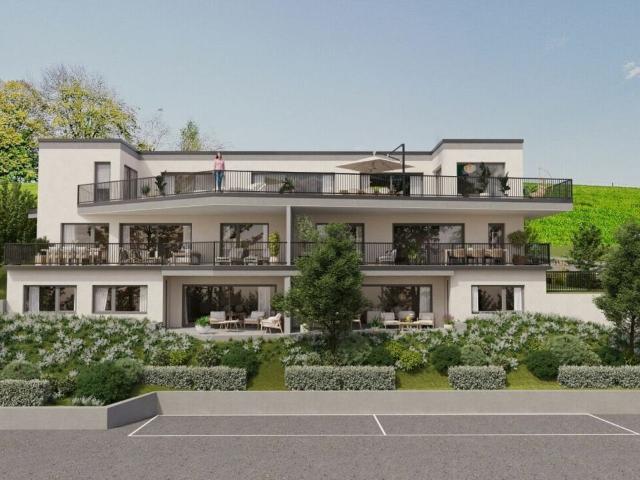 BAUSTART IST ERFOLGT Moderne Skulptur mit Weitsicht: Neubauwohnungen am Galtberg