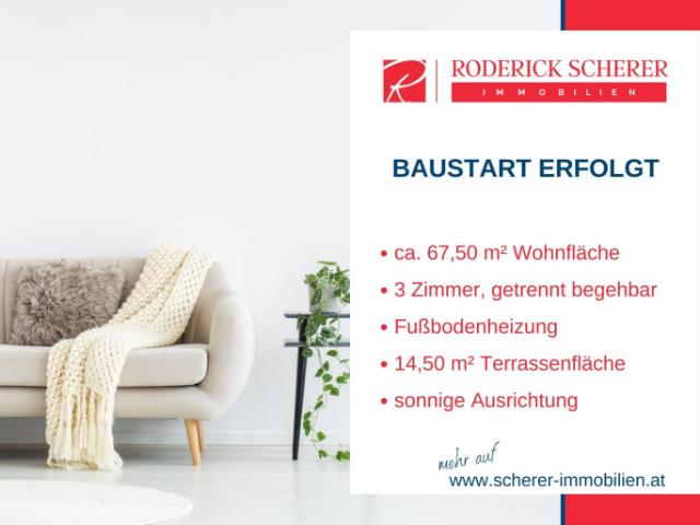 BAUSTART: Stilvolle Wohnung mit großzügiger Terrasse