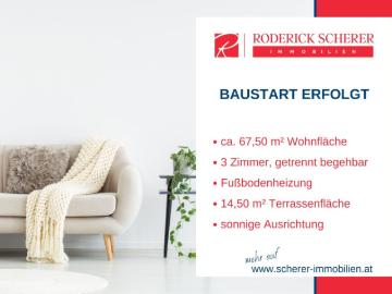 BAUSTART: Stilvolle Wohnung mit großzügiger Terrasse