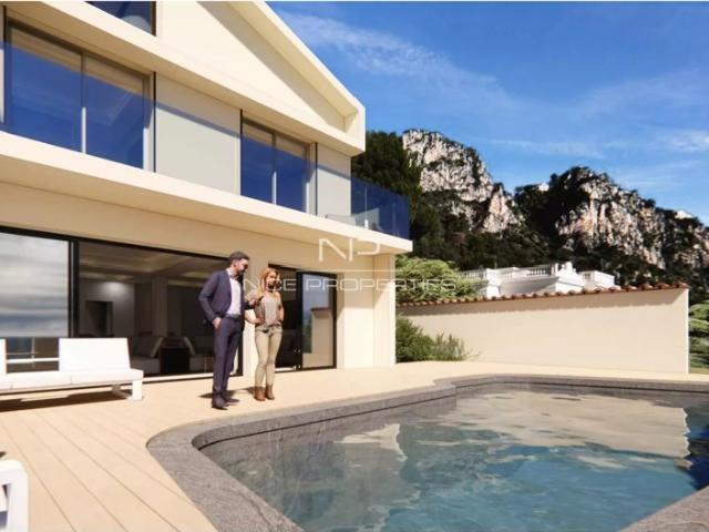 Beaulieu sur Mer, maison contemporaine avec piscine et vue mer féérique