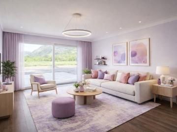 Beautiful ground floor garden with covered terrace and superb views