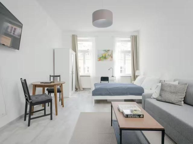 Beautiful studio by Metro, very quiet & center, in wonderful traditional Viennes building, fully refurbished