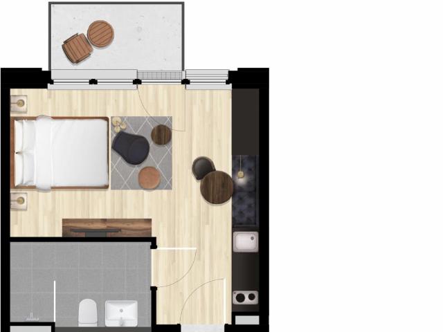 Beautiful studio with balcony in Rummelsburg