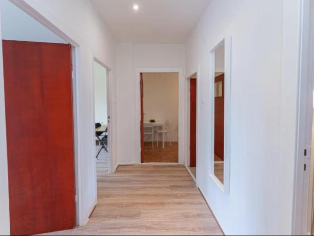 Bed in a comfy twin bedroom with a balcony, near Tempelhofer Feld