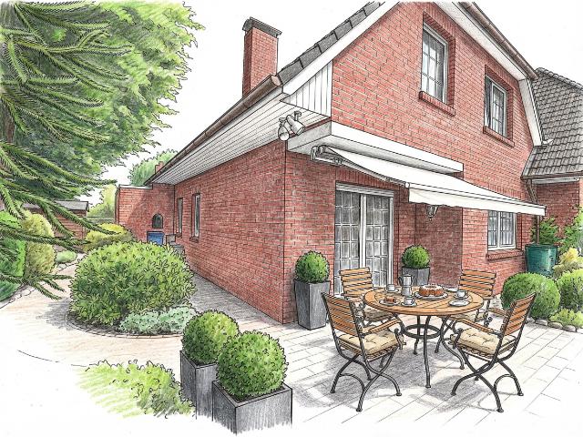 Behagliches Wohnhaus Haushälfte mit 121 m² Wohnfläche und einem Carport mit gemauertem Abstellschuppen in Oldenburg / Eversten