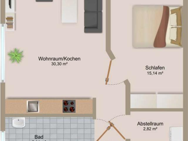Behindertengerechte 2 Zimmer Wohnung in St. Leon Rot