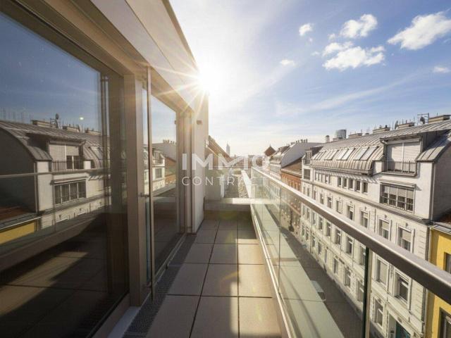 BEIM DONAUUFER: Klimatisierte 3 Zimmer Dachgeschosswohnung mit sonnigem Glasbalkon