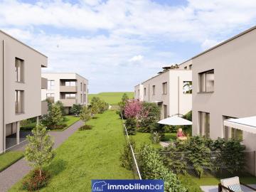 BELVARIA Ensemble Reihenhaus mit Dachterrasse, Garten und Doppelcarport