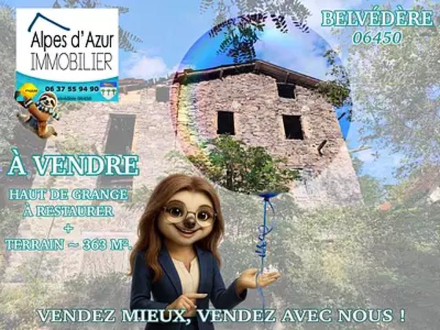 Belvédère 06450 Achat / Vente appartement 1 pièce t1 au dernier étage