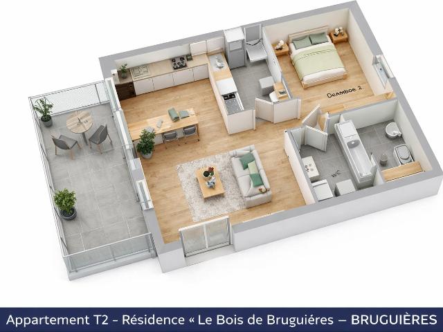Bel appartement de type 2 avec parking