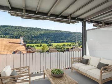 Bel appartement lumineux de 3 pièces avec balcon et ascenseur