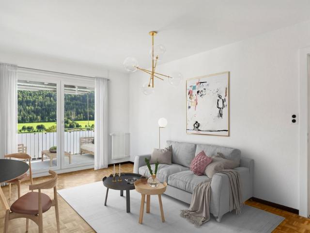 Bel appartement lumineux de 3 pièces avec balcon et ascenseur