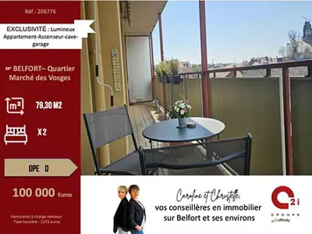 Belfort 90000 Achat / Vente appartement 4 pièces t4 cave balcon