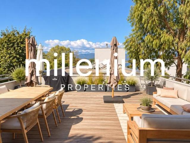 Belle villa familiale contemporaine avec vue sur le lac à Anières