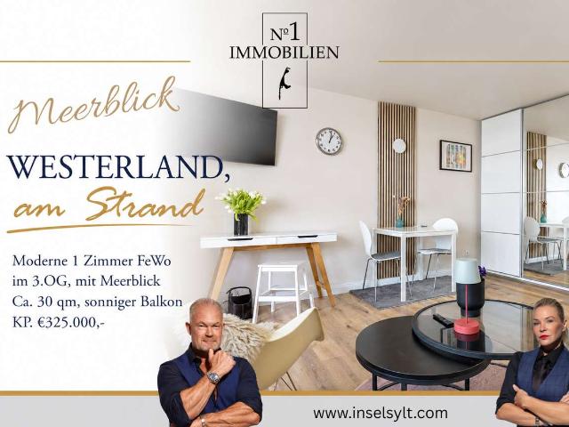BESTE LAGE, MEERBLICK, MODERE 1 ZIMMER FERIENWOHNUNG