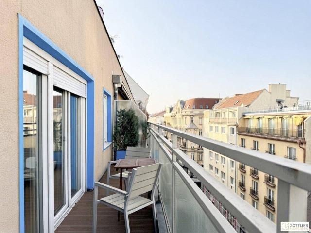 Bestlage Burggasse! Trendig möblierte Studio Terrassen Wohnung in Stockwerkslage