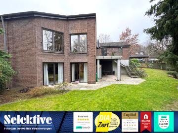 Besondere Doppelhaushälfte mit Garten, Kamin und Doppelgarage in Sackgassenlage von Friemersheim!