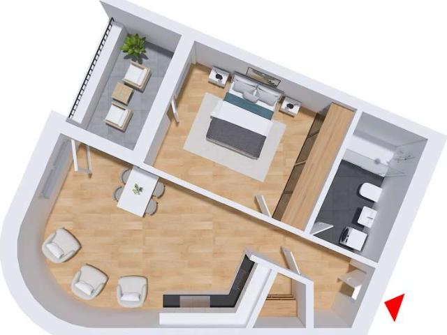Besonderer Grundriss mit unverbautem Weitblick Whg. 1/06