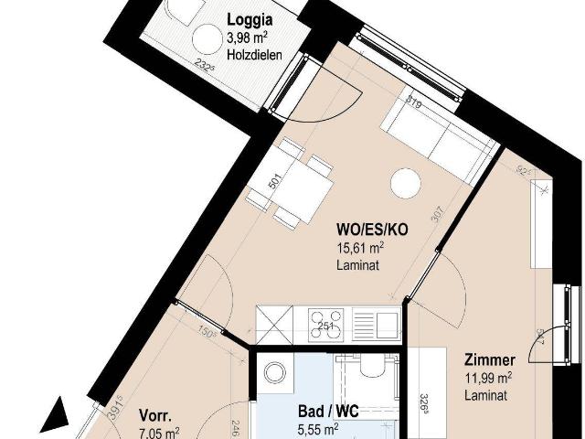Betreutes Wohnen: Neubauwohnung mit Loggia