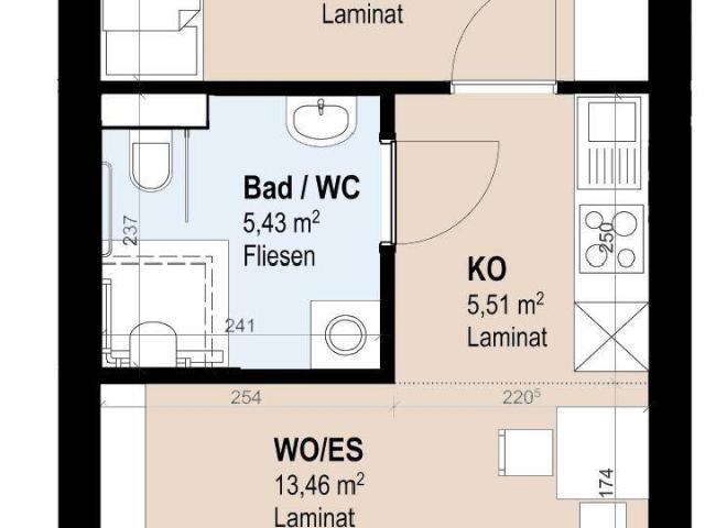 Betreutes Wohnen im Neubau Moderne 40,28 m² Wohnung