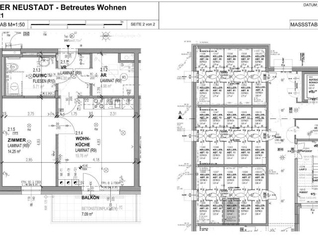 Betreubares Wohnen: 2 Zimmerwohnung im 2.OG mit Balkon