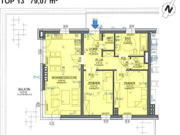 Ardagger Markt schöne 3 Zimmerwohnung mit XL Balkon