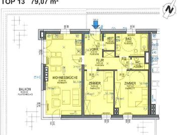 Ardagger Markt schöne 3 Zimmerwohnung mit XL Balkon