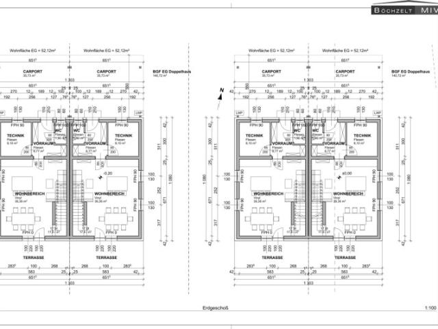 NUR NOCH 2 EINHEITEN: Doppelhaushälften mit Doppelcarport und PV Anlage in Lobmingtal