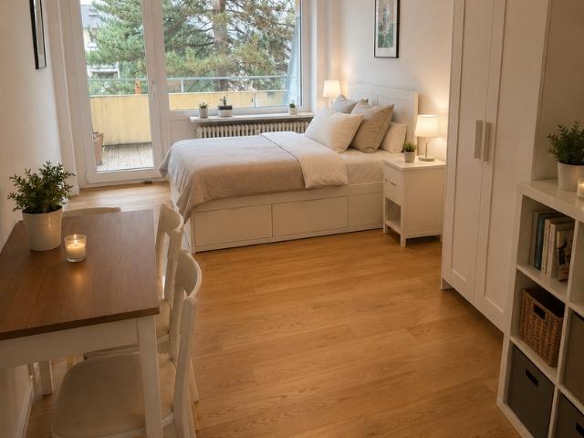 Bezugsfertig vollmöbliert – 1 Zimmer Wohnung im vollsanierten A+ Haus mit Balkon!