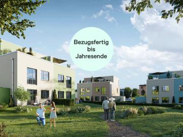 Bezugsfertige Doppelhaushälfte mit Garten und Dachterrasse im Effizienzhaus Standard 55