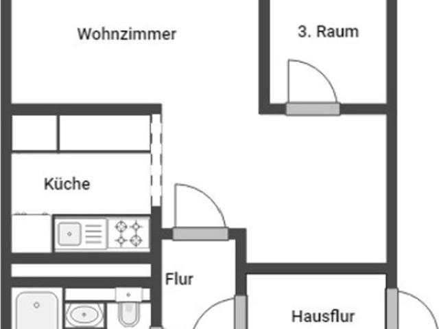 Bezugsfrei – 2016 modernisierte 3 Zi. Wohnung mit EBK, Wannenbad und Balkon