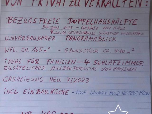 BEZUGSFREIE DOPPELHAUSHÄLFTE