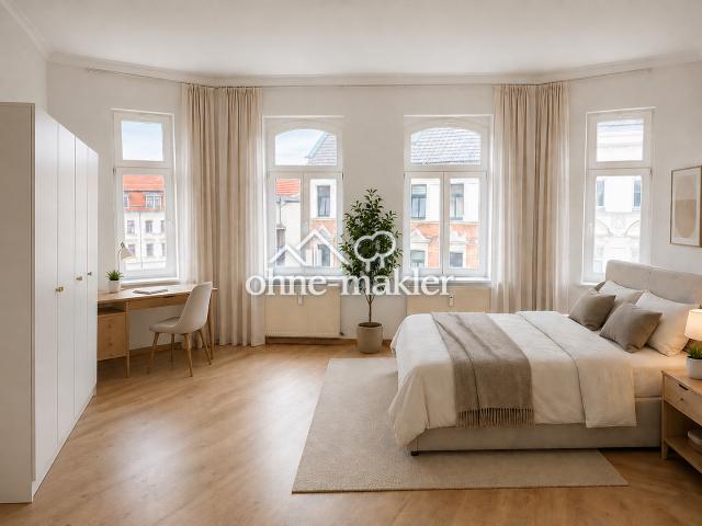 Bezugsfreier Gründerzeit Altbau · Eckwohnung 3. OG · neue Holzfenster und Treppenhaus 2025