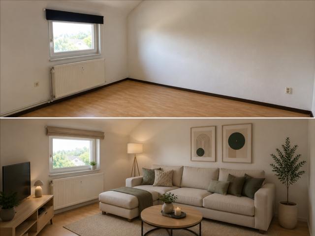 Bezahlbares Zuhause mit Ausbaureserve – 4 Zimmer Dachgeschosswohnung mit großem Keller und Dachboden