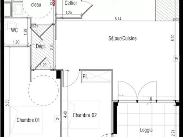 Béziers 34500 Location appartement 3 pièces t3 terrasse