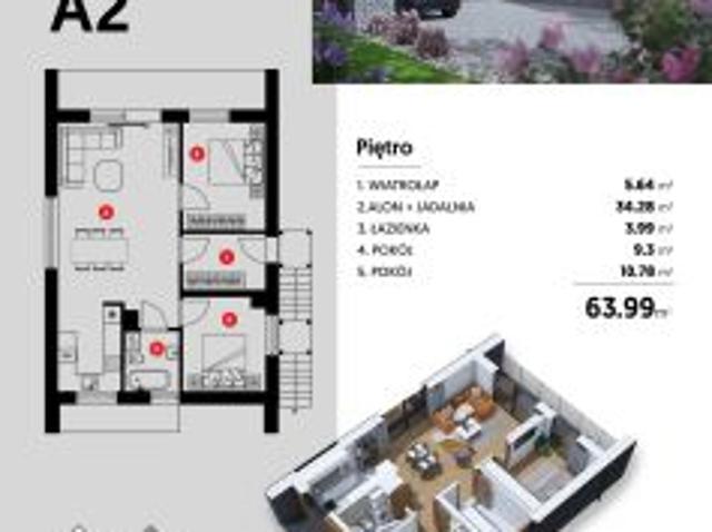 Bezpośrednio, Dobczyce, ul. Turystyczna, 63 m² Mieszkanie