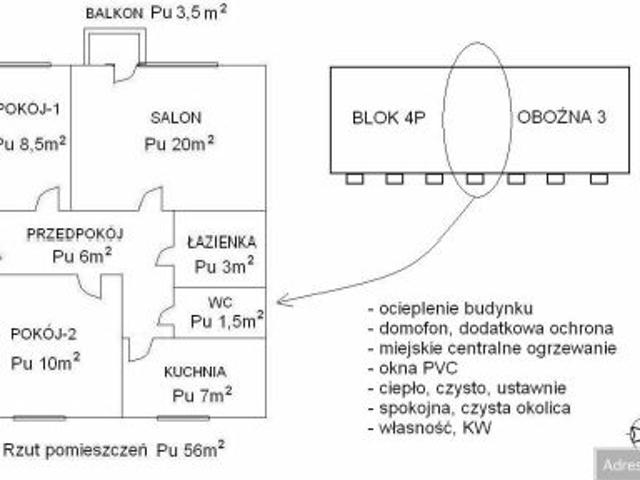 Bezpośrednio, Zamość, ul. Oboźna, 56 m² Mieszkanie