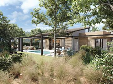 Bioklimatische Luxusvilla am Golfplatz, Neubau Luxus BASALTIK Entwicklung in Mauritius TAMARIN / MORNE