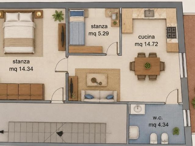 bilocale 48mq
