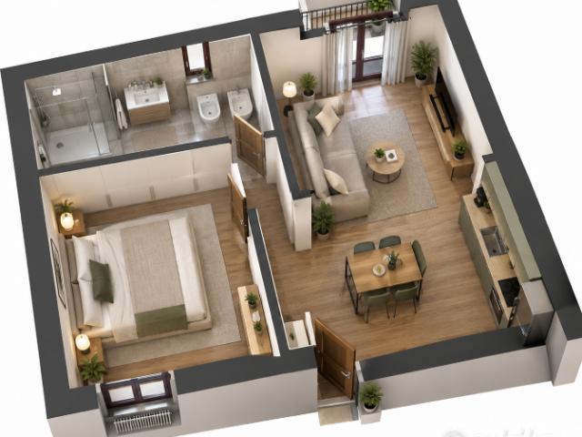 Bilocale arredato con balcone a Varese