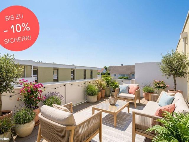 BIS ZU 10% PREISNACHLASS! Nach Süden ausgerichtete 3 Zimmer Wohnung mit Rundum Dachterrasse | Weitblick | Provisionsfrei