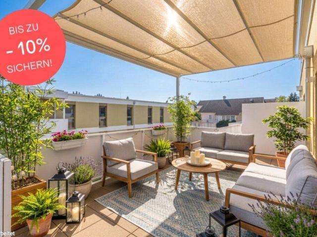 BIS ZU 10% PREISNACHLASS! Nach Süden ausgerichtete 3 Zimmer Wohnung mit Rundum Dachterrasse | Weitblick | Provisionsfrei