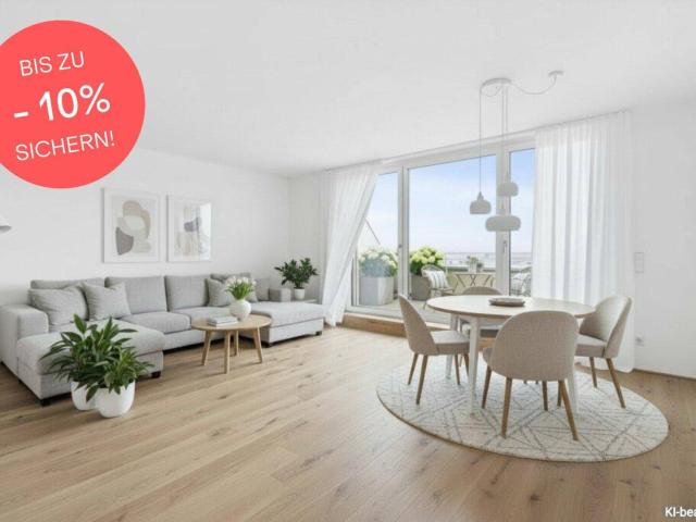 BIS ZU 10% PREISNACHLASS! Nach Süden ausgerichtete 4 Zimmer Dachgeschoßwohnung | Zwei Bäder, große Terrasse, Fernblick | Klimavorbereitung | Provisionsfrei