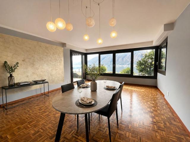 Bissone: 4,5 Zimmer Wohnung, Garten, Garage, Seeblick