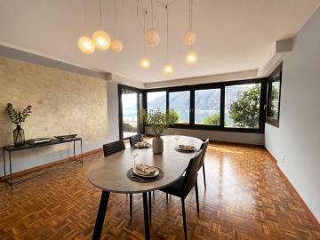 Bissone: 4,5 Zimmer Wohnung, Garten, Garage, Seeblick