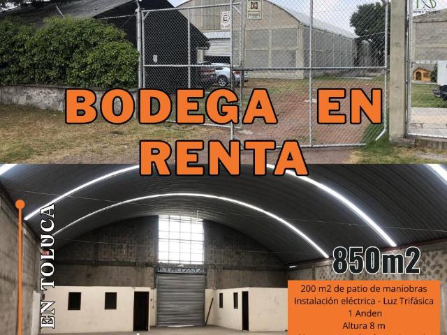 Bodega en Renta de 850m2 en Toluca, M?x