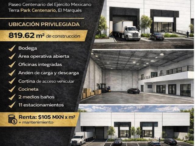 Bodega industrial en renta en Terra Park Centenario
